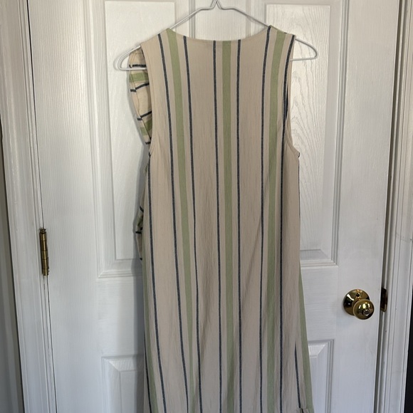 Zara Sleeveless Striped Ruffle Midi Dress - Size S - Picture 6 of 9
